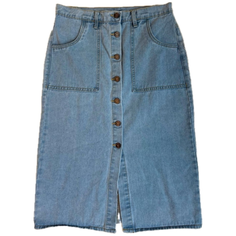 Happily Grey Midi Jean Skirt‎